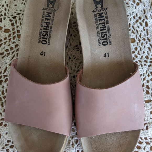 Mephisto Lisane Air-Relax slide wedge slip on sandals blush pink open toe - Picture 2 of 16
